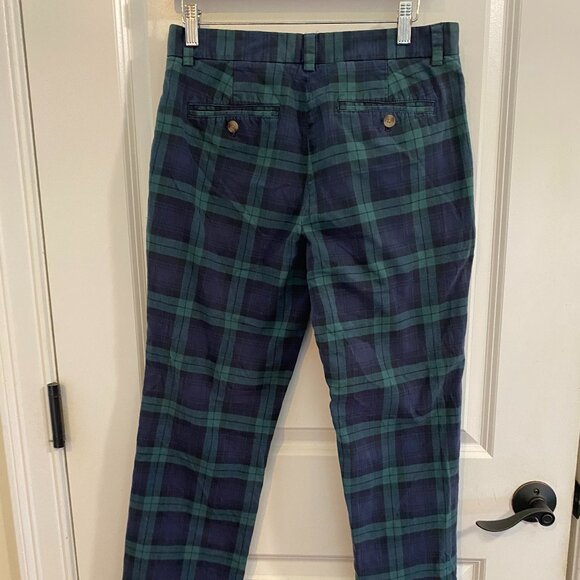 Vineyard Vines Breaker Pants Chinos Tartan Plaid Green Blue Mens - Picture 4 of 10